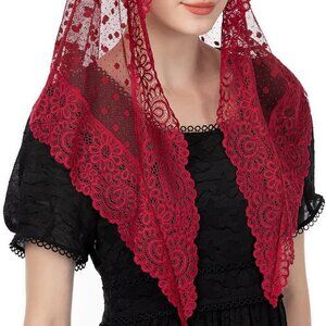 Triangle Vintage Inspired Lace Chapel Veils Catholic Mass Head Covering Scarf Ma